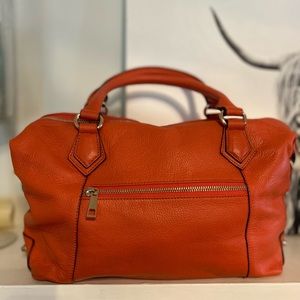 Ora Delphine Adele Satchel Convertible bag in Tangerine